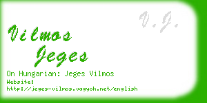 vilmos jeges business card